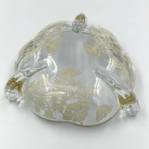 Vintage 50s Silver City Sterling Overlay Poppy Floral Serving Platter Candy Dish - Picture 12 of 13